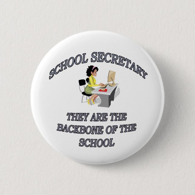 SCHOOL SECRETARY 6 CM ROUND BADGE (Front)