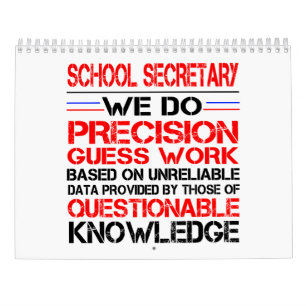 School Secretary Calendar Funny Gift for Women Men