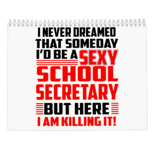 School Secretary Calendar Funny Gift for Women Men