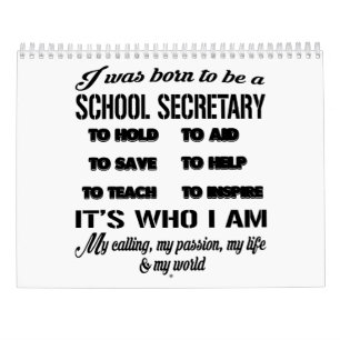 School Secretary Calendar Funny Gift for Women Men