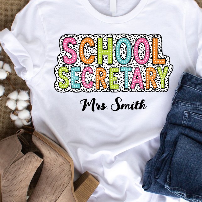 School Secretary Custom Name Tshirt (Creator Uploaded)