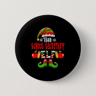 School Secretary Elf Christmas Elf Hat Scute Ss Cu 6 Cm Round Badge