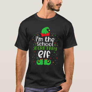 School Secretary Elf Matching Pajama Group Christm T-Shirt
