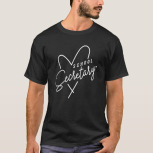 School Secretary Heart Love Back To School Admin S T-Shirt
