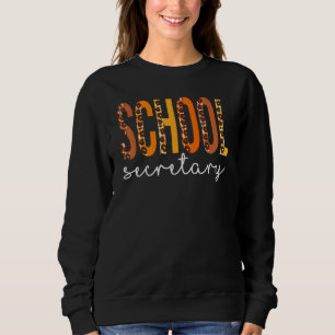 School Secretary Leopard Squad Cute Fall Autumn Th Sweatshirt