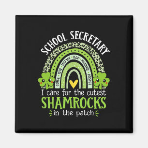 School Secretary St Patricks Day Cute Shamrocks Se Magnet