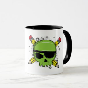 School Skull Crossed Pencils Essential for School Mug