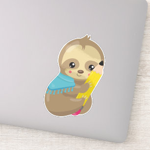 School Sloth, Cute Sloth, Baby Sloth, Pen, Pencil