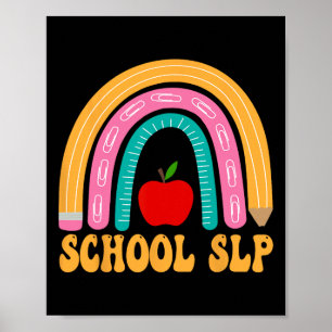 School Slp Rainbow Pencil Women Ck To School Appre Poster