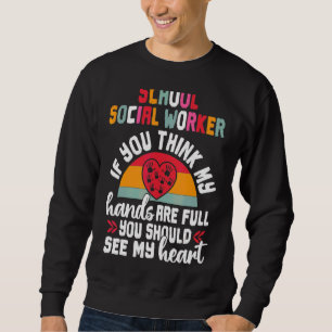 School Social Worker Appreciation Retro Sunset Tea Sweatshirt