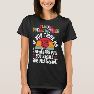 School Social Worker Appreciation Retro Sunset Tea T-Shirt