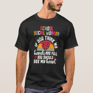 School Social Worker Appreciation Retro Sunset Tea T-Shirt