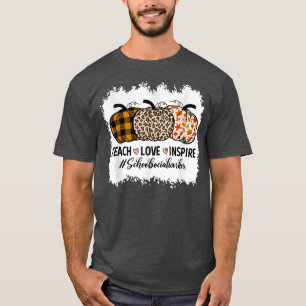 School Social Worker Back To School Pumpkin Fall T T-Shirt