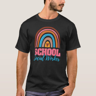 School Social Worker Boho Rainbow Child Welfare Se T-Shirt