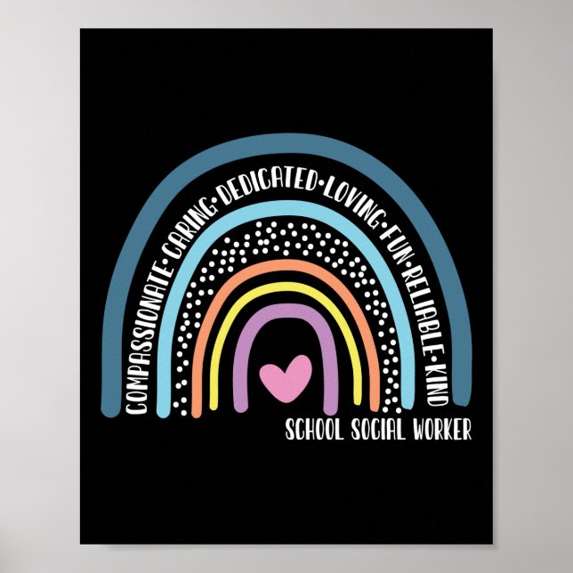 School Social Worker Compassionate Caring Poster (Front)