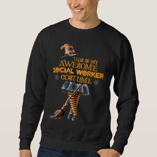 School Social Worker Costume Wichy Halloween Socia Sweatshirt (Front)