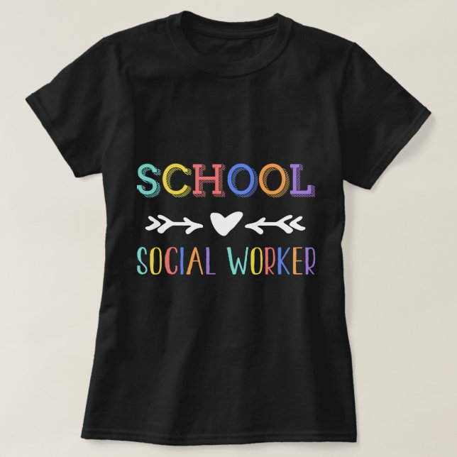 School Social Worker Crew Values Squad Social Work T-Shirt (Design Front)