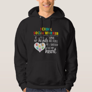 School social worker Cute Heart Gift T for Women M Hoodie