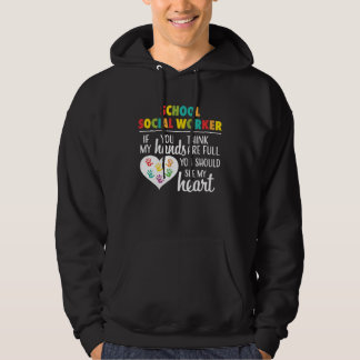School social worker Cute Heartfor Women Men Teach Hoodie