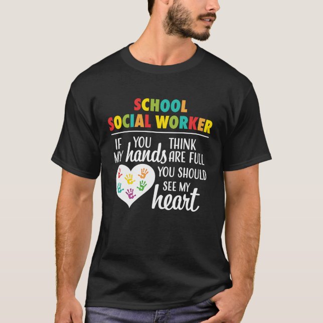 School social worker Cute Heartfor Women Men Teach T-Shirt (Front)