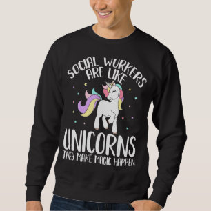 School Social Worker Fantasy Unicorns Lovers Gift Sweatshirt