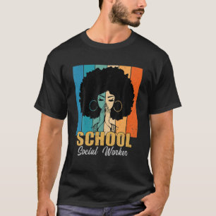 School Social Worker Junenth Melanin African Ameri T-Shirt
