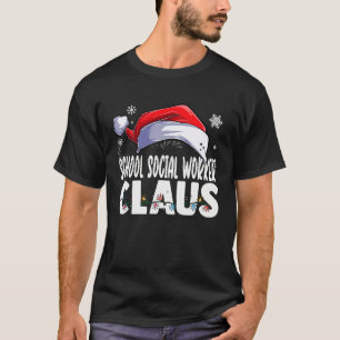 School Social Worker Santa Claus Christmas Matchin T-Shirt