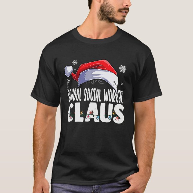 School Social Worker Santa Claus Christmas Matchin T-Shirt (Front)