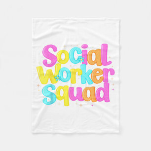 School Social Worker Summer Women Funny Social Fleece Blanket