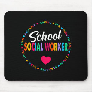 School Social Worker Summer Women Funny Social Mouse Pad