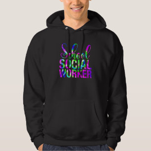 School Social Worker Tie Dye Appreciation For Wome Hoodie
