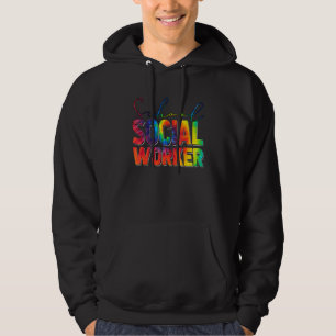 School Social Worker Tie Dye Appreciation For Wome Hoodie