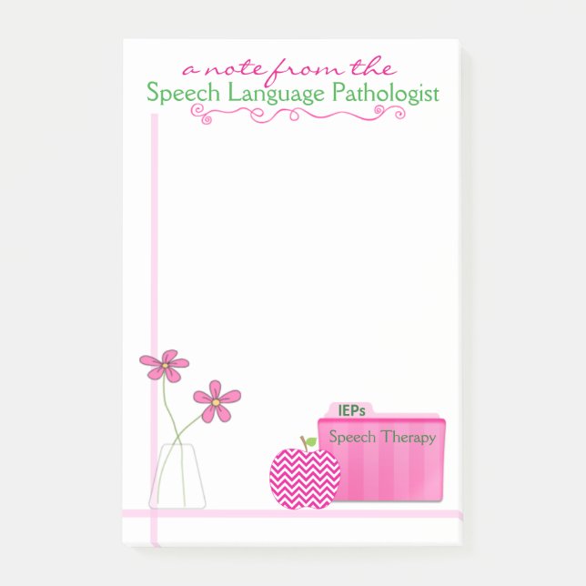 School Speech Pathologist's Large Modern Post-its Post-it Notes (Front)