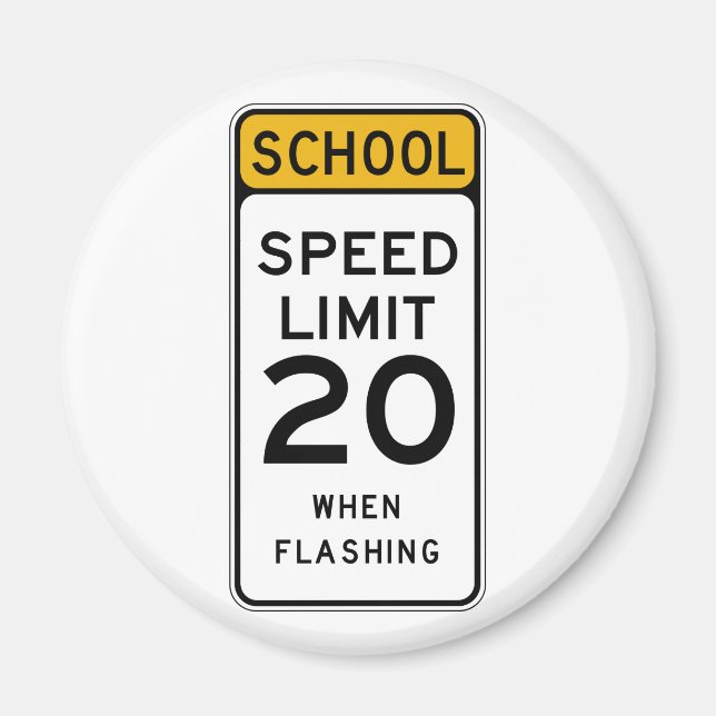 School Speed Limit 20 Street Sign Magnet (Front)