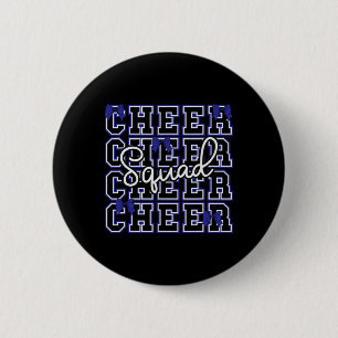 School Sport Cheerleader Cheerleading Blue Bow Che 6 Cm Round Badge