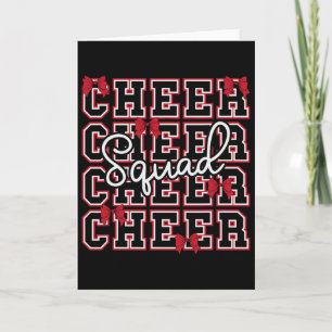 School Sport Cheerleader Cheerleading Red Bow Chee Card