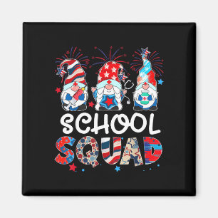 School squad gnome nurse patriotic stethoscope 4th magnet