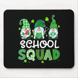 School squad gnome nurse stethoscope shamrock mouse pad