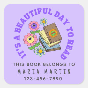 School Sticker Reading Name This Book Belongs To  