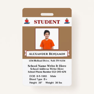 School Student Child Photo Id Identification Card ID Badge