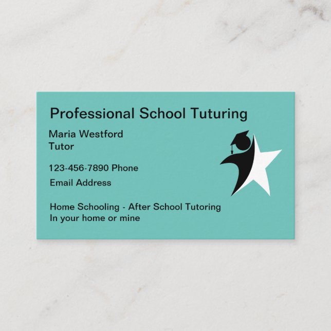 School Student Education Tutoring Business Card (Front)