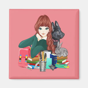 School Study Buddies Furry Friends Magnet, ZKOA Magnet