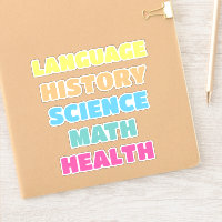 School Subject Stickers, Aesthetic