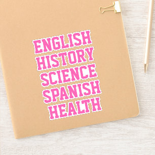 School Subject Stickers, Aesthetic