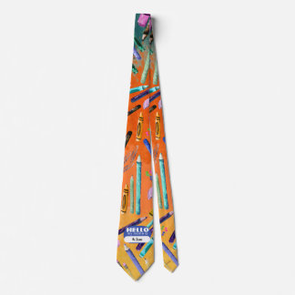 School supplies ombré pattern tie