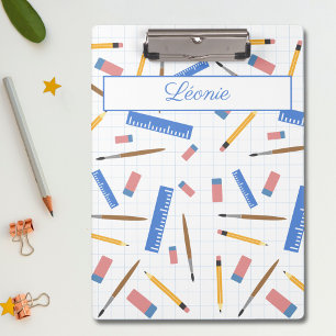School Supplies Pattern Clipboard