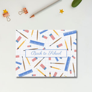 School Supplies Pattern Postcard