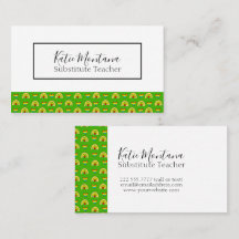 School Supplies Pattern Substitute Teacher 