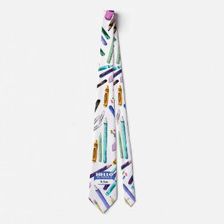 School supplies pattern tie