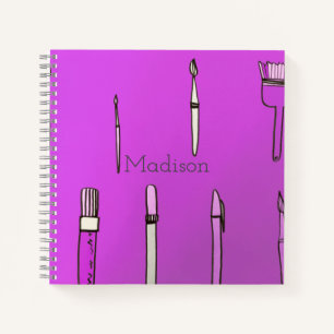 School Supplies Purple Square Notebook